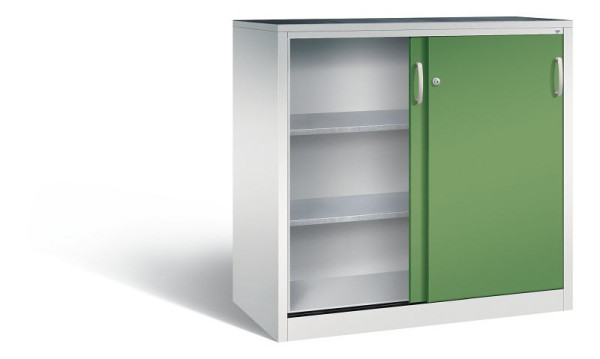 C+P Schiebetürenschrank Acurado, H1200xB1200xT600mm, Farbe: Lichtgrau / Resedagrün, Bügelgriff, 2067-09 S10021
