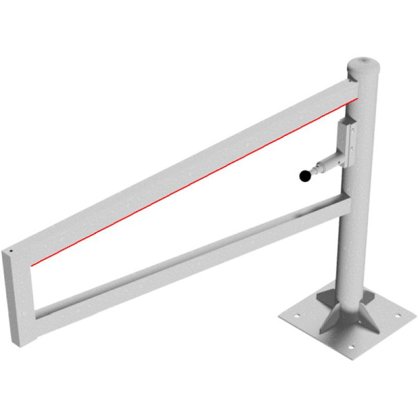 Stein HGS Wegesperre 360° drehbar, 1500 mm / ohne Farbe, vorgerüstet für Vorhangschloss, zum Aufdübeln mit Bodenplatte (360x360mm), 4013.15vp