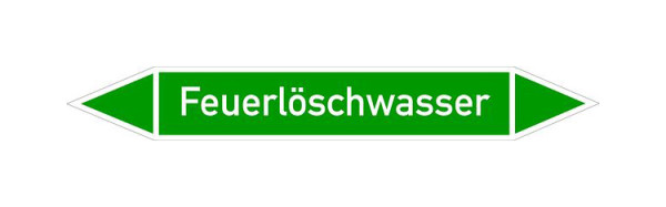 Schilder Klar Rohrleitungskennzeichen Feuerlöschwasser, 187x26 mm Folie selbstklebend, 101423/61