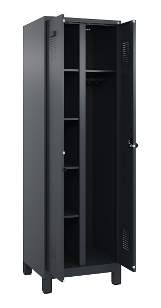 C+P Wäsche-/Garderobenspind Evolo PLUS, mit Füßen, 2 Abteile, 1950x600x500mm, 7016, RAL 7016 Anthrazitgrau, Drehriegel, 049610-20 S10016