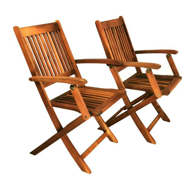 Metra Gartenstuhl 2er Set, Gartensessel, Klappstuhl, aus Akazienholz, 9710113-2