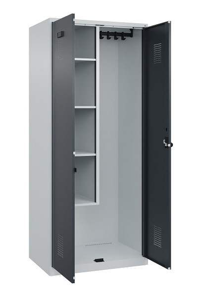 C+P Putzmittel-Spind Evolo PLUS, 2 Abteile, 1850x800x500mm, 7035/7016, Drehriegel, 049100-02 S10012