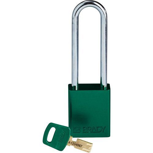 Brady Vorhängeschloss SafeKey, Aluminium lichte Bügelhöhe 76,20 mm, grün, 312000