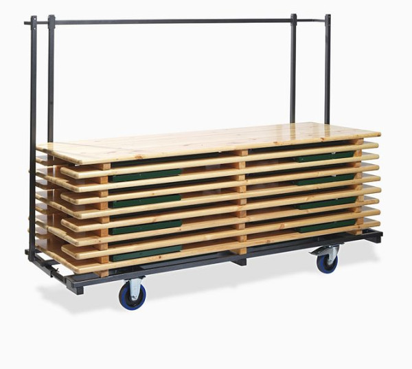 Feros Transportwagen Festzeltgarnitur, für 10 komplette Festzeltgarnituren, Hammerschlag, 230x595-89x170cm (BxTxH), T90800