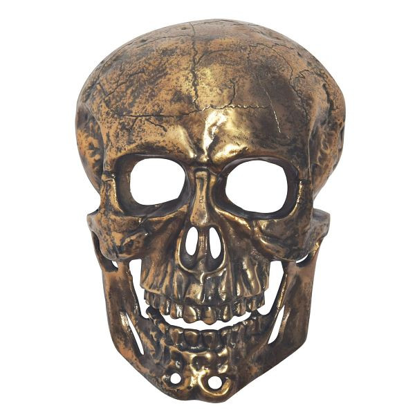 Wohnling Wanddeko Totenkopf Aluminium Gold 41cm Schädel Groß, Design Wanddekoration Metall Deko Alu, Wohndeko Skull, WL7.202