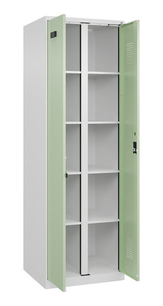 C+P Wäsche-Spind Evolo PLUS, 2 Abteile, 1850x600x500mm, 9016/6019, Verschluss Zylinderschloss, 049002-20B S10046