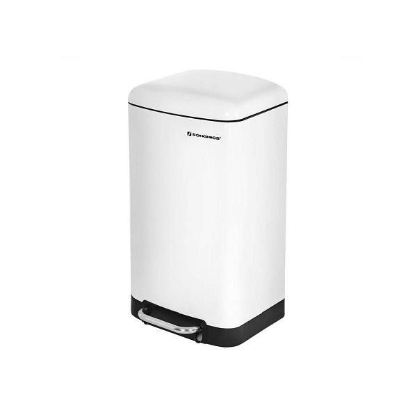 SONGMICS Mülleimer 30 Liter Weiß, LTB01W, 6955880324521