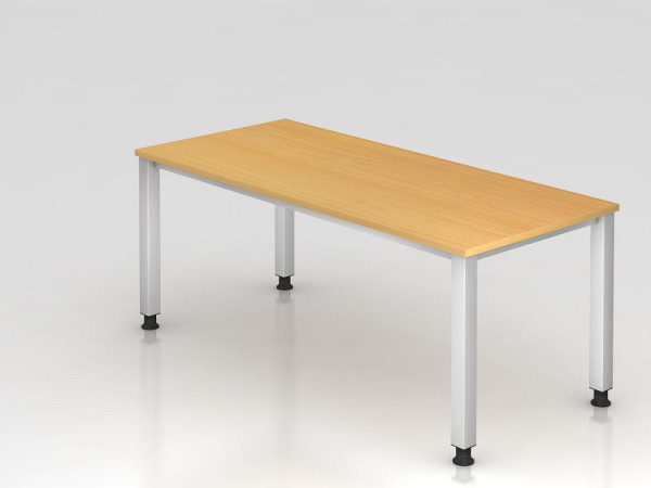 Hammerbacher Schreibtisch 4-Fuß eckig 180x80cm Buche, Rechteckform, VQS19/6/S