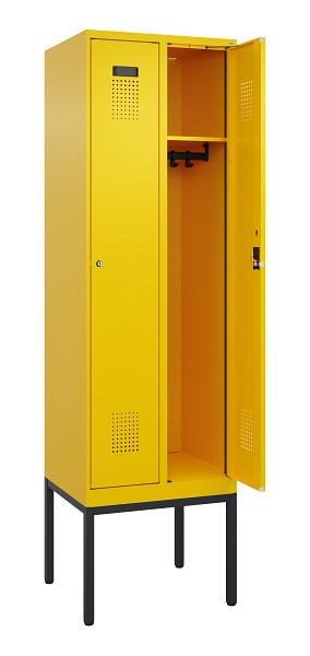 C+P Spind Evolo PLUS, Gestell, 2 Abteile, 2120x600x500mm, 1023/1023, Verschluss Zylinderschloss, Ablageböden 2, 0490307-20 S10049