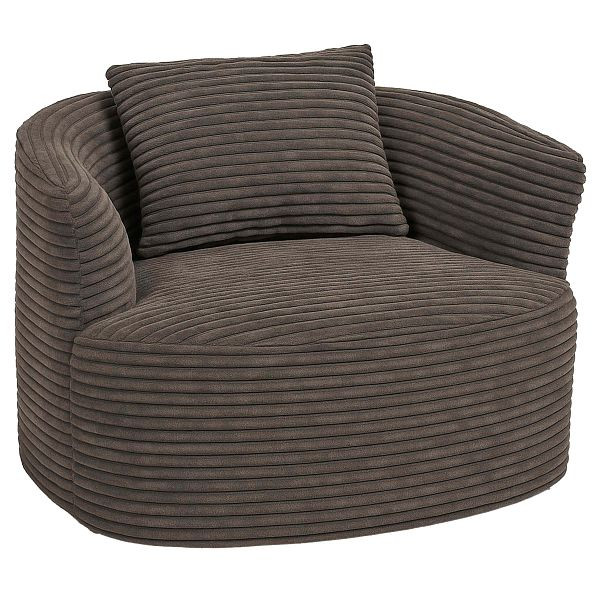 Mendler Sessel HWC-P18, Loungesessel Relaxsessel Polstersessel Cocktailsessel, Stoff/Textil Cord (370g/m²), braun, 139664