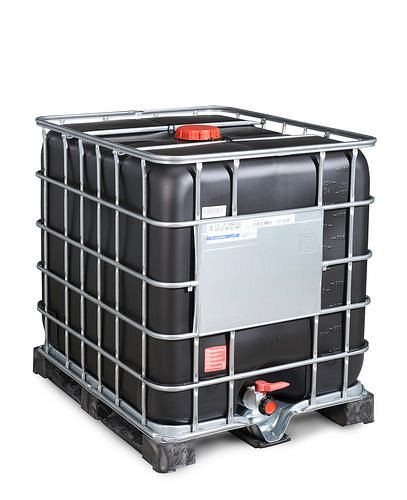 DENIOS IBC Container, UV-Schutz, PE-Palette, 1000 l, Öffnung NW150, Auslauf NW50, 266-161