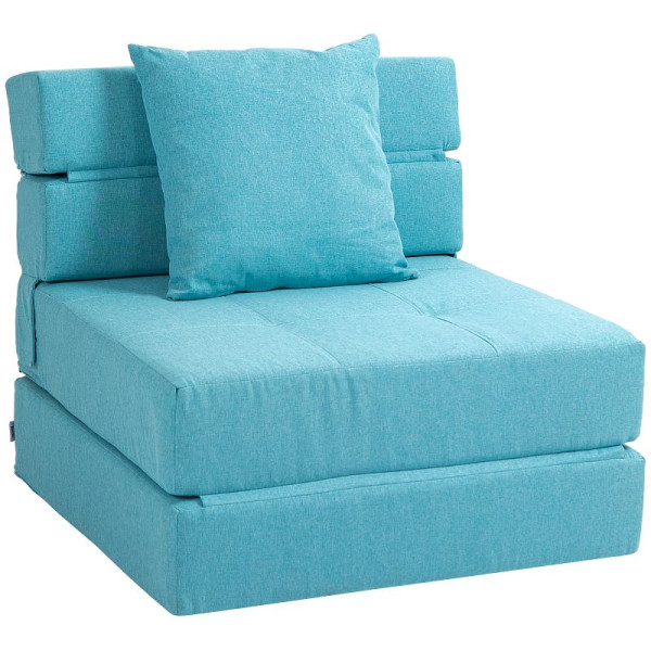 HOMCOM Schlafsessel Relaxsessel Gästebett, abnehmbarer Bezug, 70 x 70 x 61 cm, Blau, 839-027V01BU
