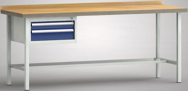KLW Standard-Werkbank - 2000 x 700 x 900 mm L x T x H (ERGO-Version), links 75EA/125EA, WS102E-2000M40-E7020