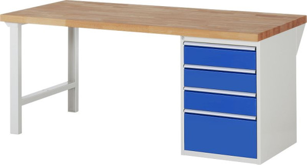 RAU Werkbank Serie 7000 - Baukasten-Bauweise, 4 x Schublade, 2000x840x900 mm, 03-7510A1-209B4S.11