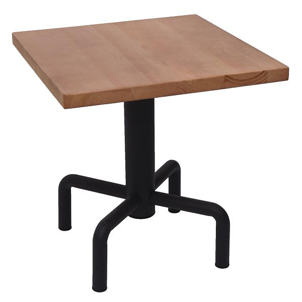 Mendler Bistrotisch HWC-G68, Beistelltisch Bartisch Loungetisch, Gastro-Qualität industrial 73x70x70cm, naturfarben, 71869+71870
