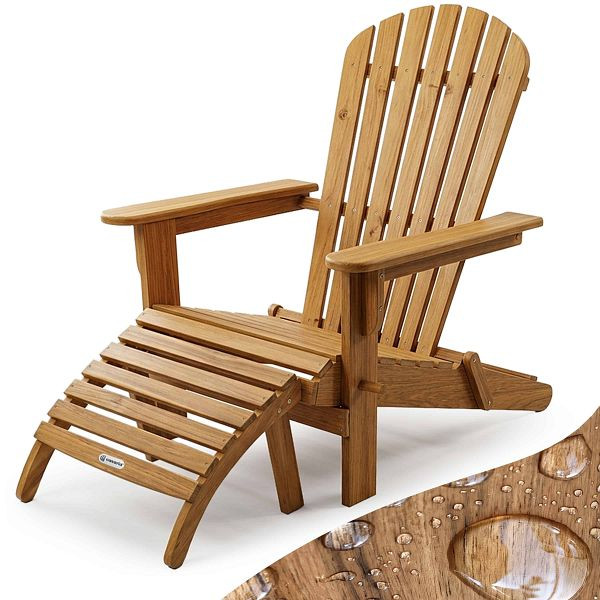 casaria Sonnenstuhl Adirondack Akazienholz inkl Fußstütze, 991724