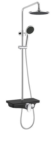 Sanotechnik Überkopfbrausestangen Set chrome-schwarz, AS702