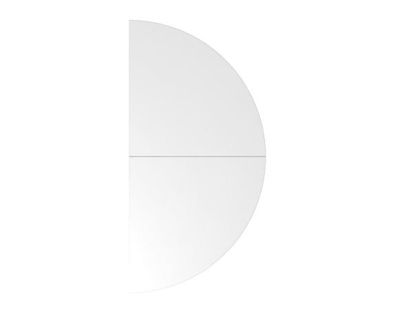 Hammerbacher Anbautisch 2xViertelkreis HA160, 160 x 80 cm, Platte: Weiß, 25 mm dick, Anbautisch mit Stützfuß Graphit, Arbeitshöhe 68-76 cm, VHA160/W/G