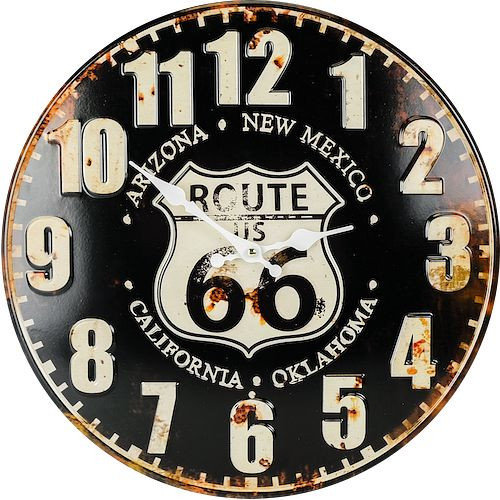 Technoline Quarzwanduhr "Route 66", Metall, Abmaße: Ø 40 cm, WT 5010