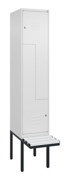 C+P Z-Spind Classic PLUS, Bank, 2 Abteile, 2120x400x815mm, 9016/9016, Zylinderschlösser, 0800437-122 S10059