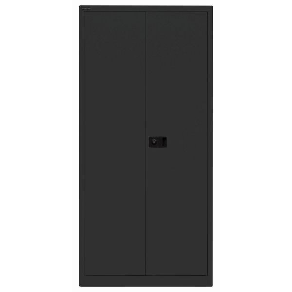 Bisley Flügeltürenschrank UNIVERSAL, 4 Fachböden für 5 Ordnerhöhen, Breite 914 mm, Tiefe 400, 133 schwarz antibakteriell, 70kg je Fachboden, E782A04133