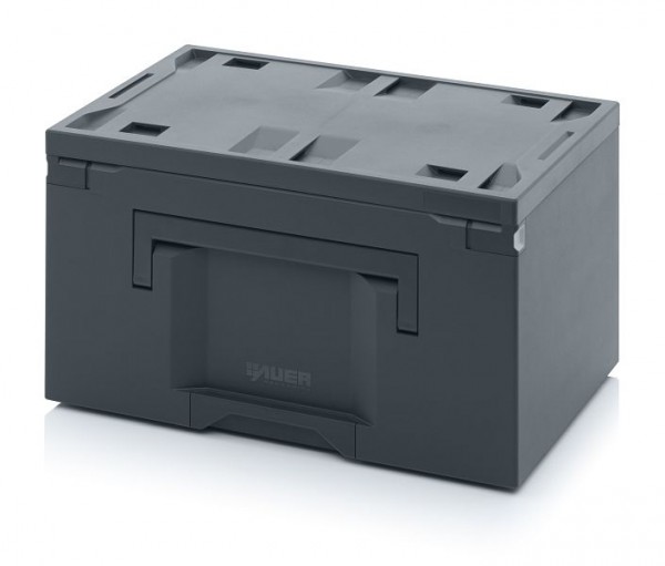 Auer Toolboxen Pro, 60 x 40 x 34 cm, Box dunkelgrau, Deckel dunkelgrau, TB 6433 F1