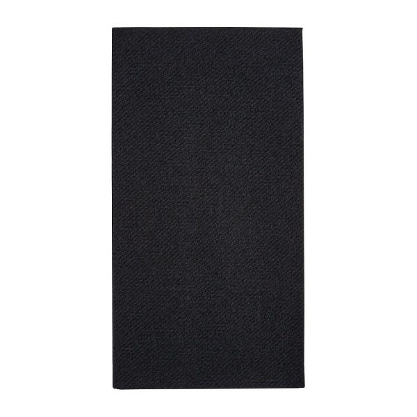 Fiesta Recyclebare Premium Tablin-Dinnerservietten, Schwarz, 40 x 40 cm, Airlaid, 1/8-Faltung (500 Stück), FE276