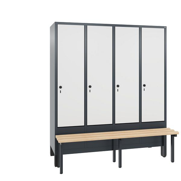 C+P Spind Evolo, 4 Abteile, H1850xB1590xT815 mm, Anthrazit/MDF Weiß, 48030-42 S10334