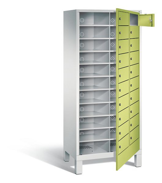 C+P Wäsche-Sammelschrank Evolo, H1850xB810xT500mm, Farbe: Lichtgrau / Viridingrün, 48060-210 S10071