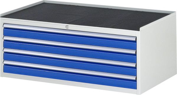 RAU Schubladenschrank Serie 7000, B1145 x T650 x H465mm, Metallauflage, Höhe 25 mm, Schubladen: 4xH90 mm, 13-XXL2.13A-MT.11