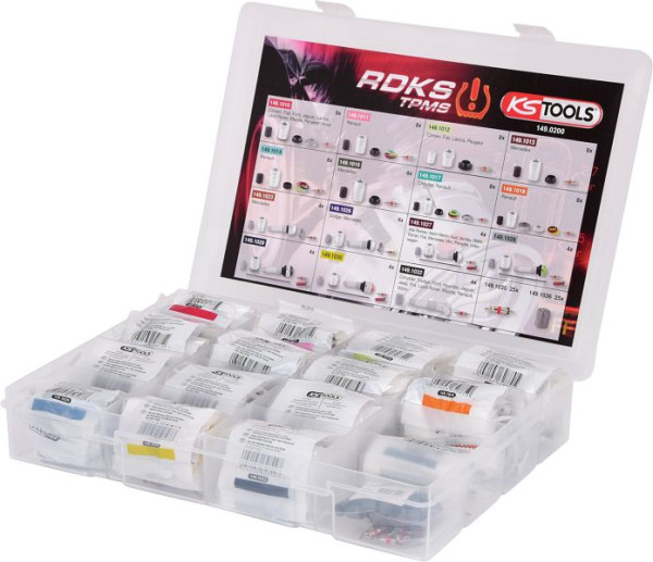 KS Tools RDKS / TPMS Service-Sortiment für Reifendruck-Kontrollsysteme, 142-teilig, 149.0200