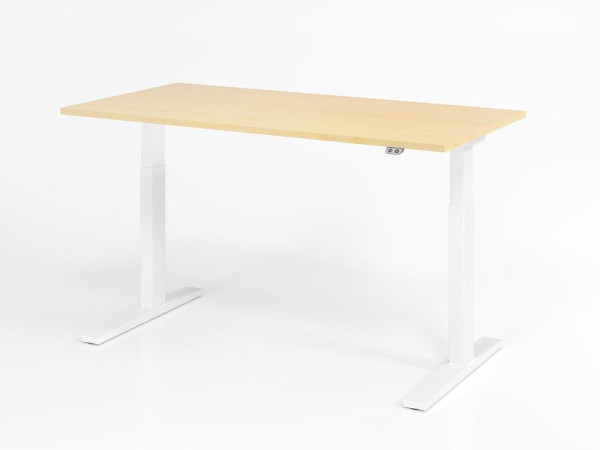 Hammerbacher Schreibtisch XMKA16, 160 x 80 cm, Platte: Ahorn, 25 mm dick, ABS-Dickkante, Rechteckform, Weiß, VXMKA16/3/W