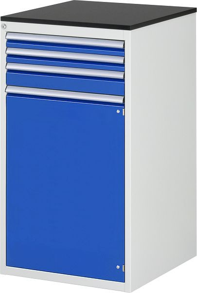 RAU Schubladenschrank Serie 7000, B580xT650xH1030mm, Schubladen: 2xH60, 1xH90mm, Flügeltür H720mm, Arbeitsplatte melaminharzbeschichtet, 03-L7.13AR-M.11