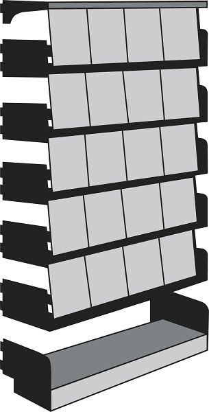 Kerkmann Univers Klappenregal, Anbaufeld, B 1000 x T 300 x H 2000 mm, lichtgrau, 52884111