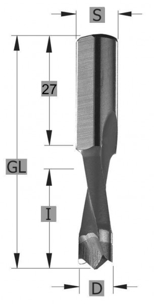 Edessö Dübelbohrer HW S10, A: 6, B: 27, GL: 57,5 - RH, 142206001