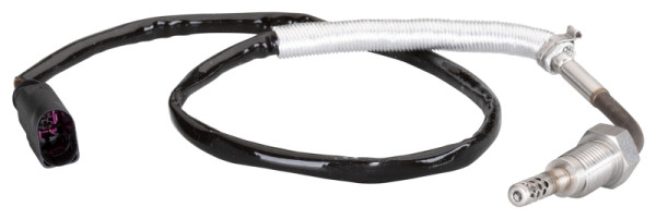 HELLA Sensor, Abgastemperatur, 2-polig, geschraubt, Kabel: 520mm, mit Hitzeschutzrohr, 6PT 010 376-241