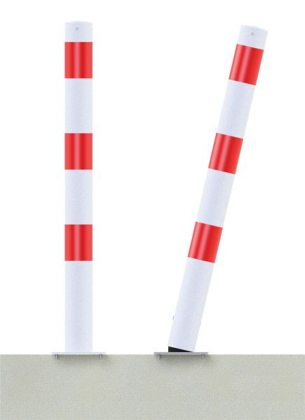 Schake Absperrpfosten Typ 4076P+1 -ortsfest-,30° neigbar, Ø76 mm, zum Aufdübeln, mit 1 Öse, feuerverzinkt, 4076P+1