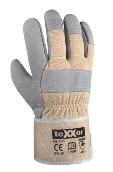 teXXor TOP Rindkernspaltleder-Handschuhe "RHÖN", Größe: 10, VE: 120 Paar, 1141-10