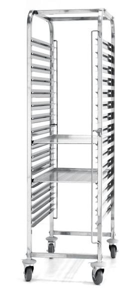 Hendi Abräumwagen - 15 x 600x400 mm, Edelstahl, 4 Lenkrollen, 810651