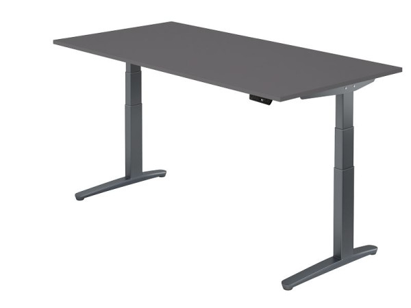 Hammerbacher Sitz-Steh-Schreibtisch elektrisch 200x100cm Graphit/G, Rechteckform, VXBHM2E/G/GG