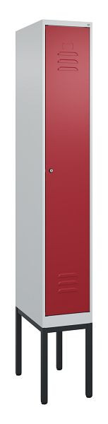 C+P Umkleidespind Classic PLUS, Gestell, 2120x300x500mm, 7035/3003, Zylinderschloss, 0800307-10 S10016