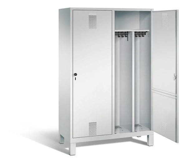 C+P Schwarz-Weiss-Spind Evolo, H1850xB1190xT500mm, Farbe: Lichtgrau, 48210-40 S10002