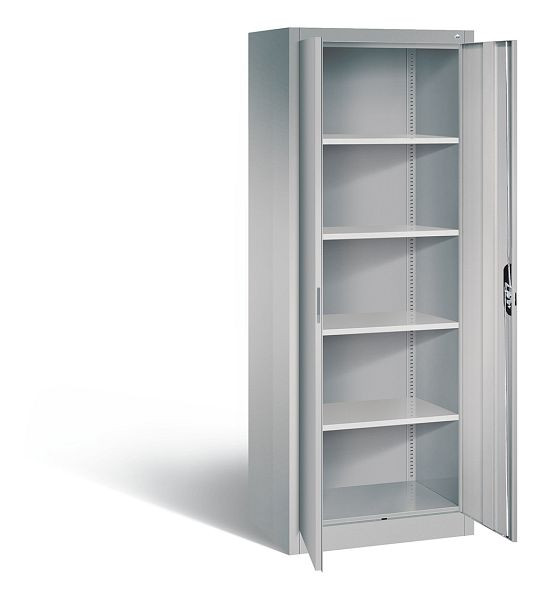 C+P Büroschrank Acurado, H1950xB700xT500mm, Farbe: Weißaluminium, Muldengriff, 5 OH, 9237-000 S10445