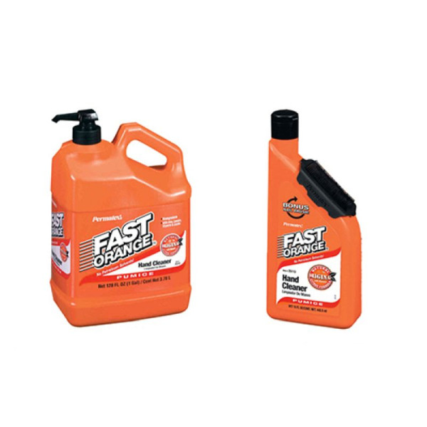 Stein HGS Handreiniger -Fast Orange- auf Limonenbasis und Lösemittel aus Orangenextrakten, Flasche mit Nagelbürste, 440ml, VE: 12 Stück, 13812