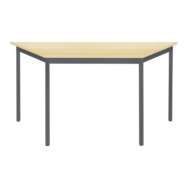 Bisley Mehrzwecktisch, Trapezförmig, Breite 1400 mm, Tiefe 700 mm, 19mm Tischstärke, 334 anthrazitgrau x MP ahorn, MTT1407MP334