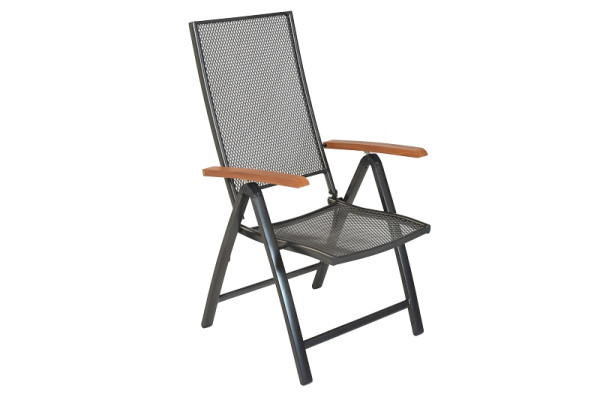 Merxx Thasos Klappsessel, Rückenlehne 5-fach verstellbar, Aluminiumgestell mit folierter Armlehne, 21614-217