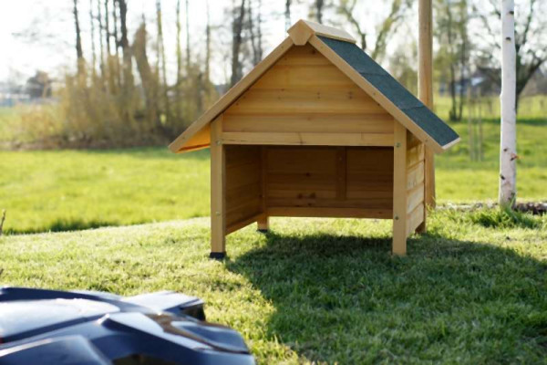 Metra Garage für Mähroboter, Massivholz, spitzdach, 11045