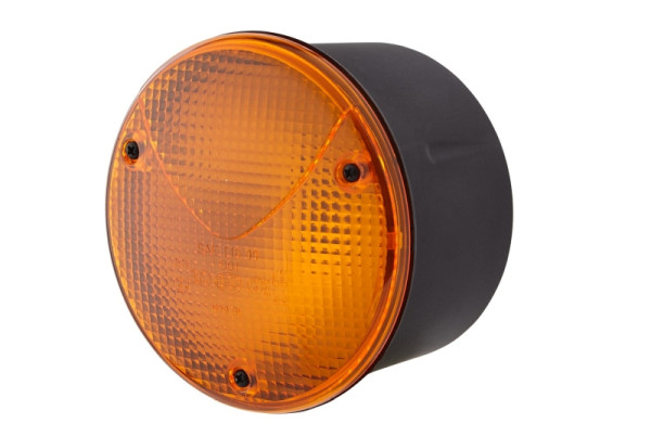 HELLA Blinkleuchte, Halogen, 12/24V, SAE/ADR/GGVS, Lichtscheibenfarbe: gelb, Stecker: Flachstecker, rechts/hinten/links, 2BA 344 169-027
