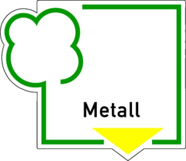 Schilder Klar Recyclingschild Metall, 125x108 mm Folie selbstklebend, 2122/60