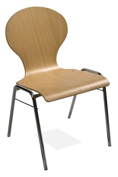 Kaiser-Sitzmöbel Stapelstuhl KS23-N2, Form: N2, Gestell: Rundrohr, VE: 6 Stück, KS23-N2